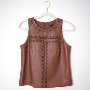 White House Black Market Leather Tank Top Size 2